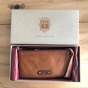 Frye Heidi Leather Wallet in whiskey.